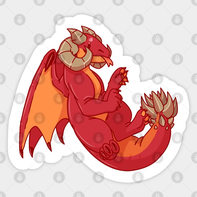 Red dragon Sticker by paperstarzz